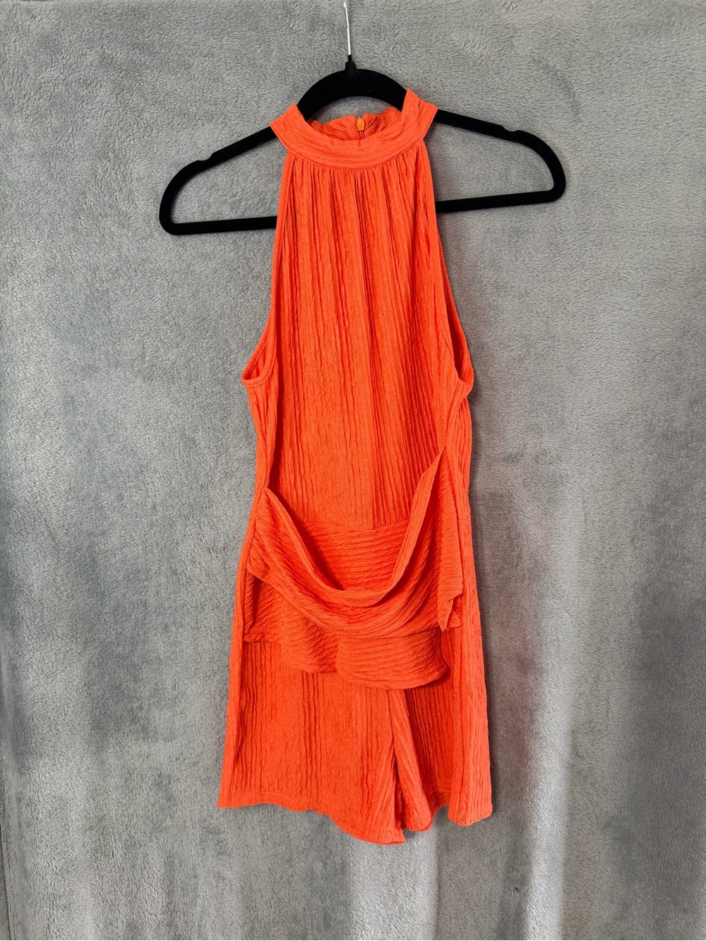 Halter Neck Orange Women's short Romper